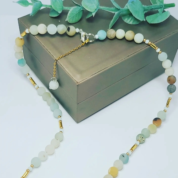 Amazonite Necklace 6 mm - Picture 3 of 5